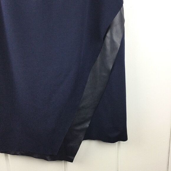Bailey 44 Meryl Navy Faux Leather Wrap Skirt - M - Picture 5 of 14